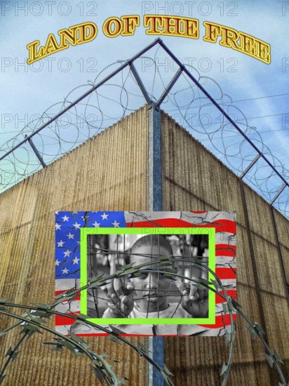 Symbolic image, Trump in deportation mania, Guantanamo, alligator Alcatraz, governing with decrees, no more United States, democracy versus autocracy, Donald Trump sees himself as a ruler above the law, US democracy in danger, political blackmail, EU and Germany under political pressure, industry, tariff threats, Elon Musk, Mark Zuckerberg, social networks, fake news, rights broken, hate, incitement, DSG Digital Services Act, re-election, USA, politics, announcements, vendetta, wanted dictator, Republicans, US electoral system, global danger, lies, 2nd term, Ukraine. term, global burden, Ukrainian war, White House storm