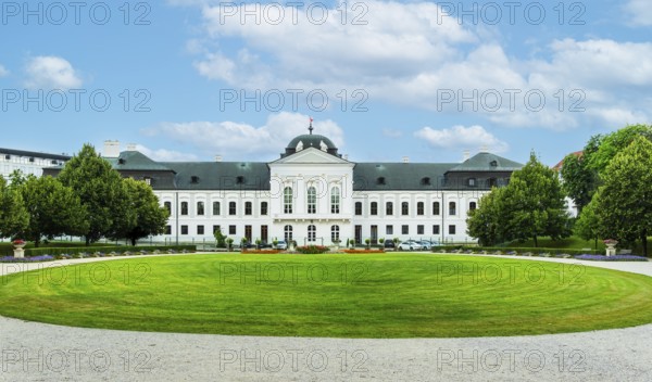North side with baroque garden of Grassalkovich Palace, Presidential Palace, seat of the President of the Slovak Republic, Bratislava, Slovakia