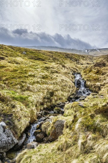 View from Nevis Range Mountains, Grampian Mountains, Fort William, Highland, Lochaber, Scotland, UK