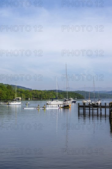 Boats on Windermere Lake, Fell Foot Park, Lake District, Cumbria, England, United Kingdom