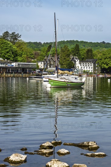 Boats on Windermere Lake, Fell Foot Park, Lake District, Cumbria, England, United Kingdom