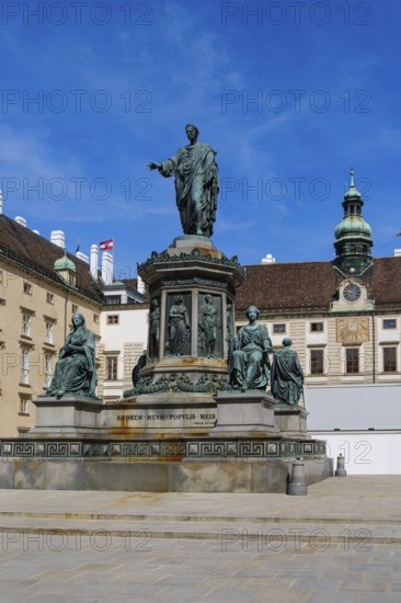 Emperor Franz Monument designed by Pompeo Marchesi in the inner courtyard of the Vienna Hofburg Imperial Palace, Vienna, Austria