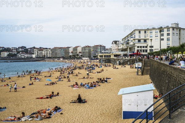Beach and seaside in Saint-Jean-de-Luz, Nouvelle-Aquitaine, Pyrenees-Atlantiques, France