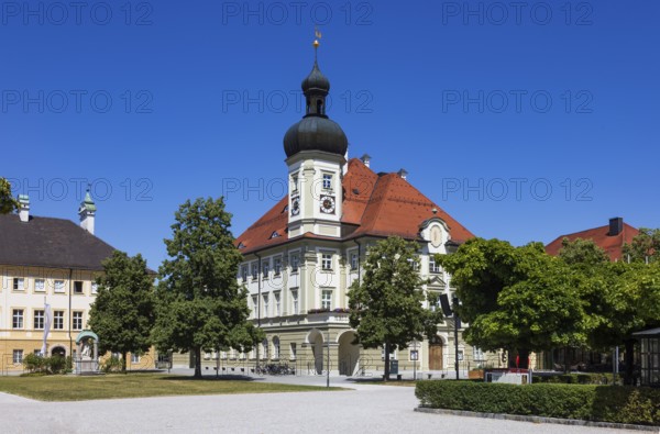 Town hall at Kapellplatz, place of pilgrimage, Altötting, Upper Bavaria, Bavaria, Germany