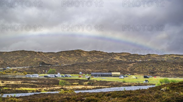 Rainbow over Sligachan Old Bridge, Isle of Skye, Scotland, UK