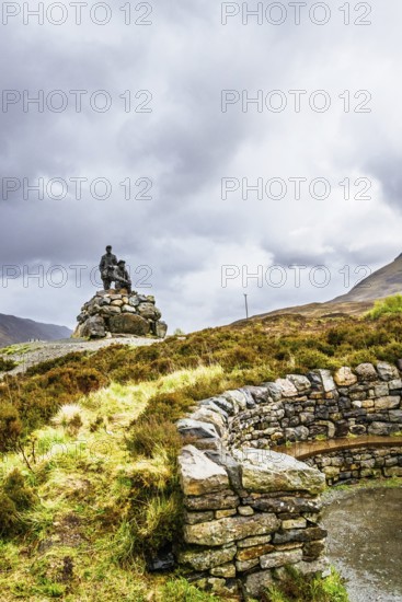 Collie and MacKenzie Statue, Sligachan Old Bridge, Isle of Skye, Scotland, UK