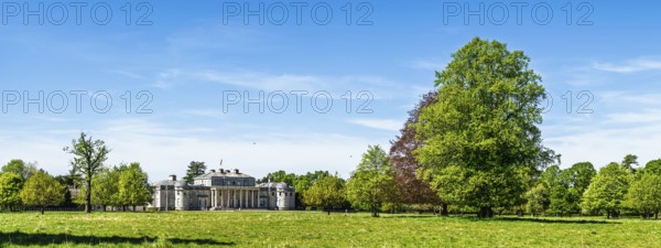 Panorama of Shugborough Estate, National Trust House and garden, Great Haywood, Staffordshire, England, United Kingdom