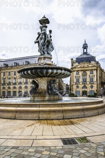 Fontaine des Trois Graces, Place de la Bourse, Bordeaux, Gironde, Nouvelle-Aquitaine, France