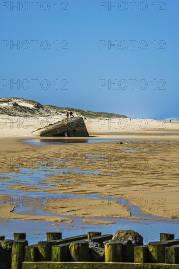 German bunker from World War II on Contis beach, Saint Julien en Born, Saint-Julien-en-Born, Landes, France