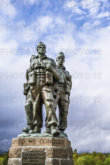 Commando Memorial, Grampian Mountains, Fort William, Highland, Lochaber, Scotland, UK