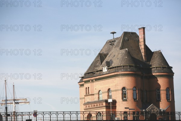 Striking architecture, harbour police station, police station, Kehrwiederspize No. 2, Hamburg, Germany