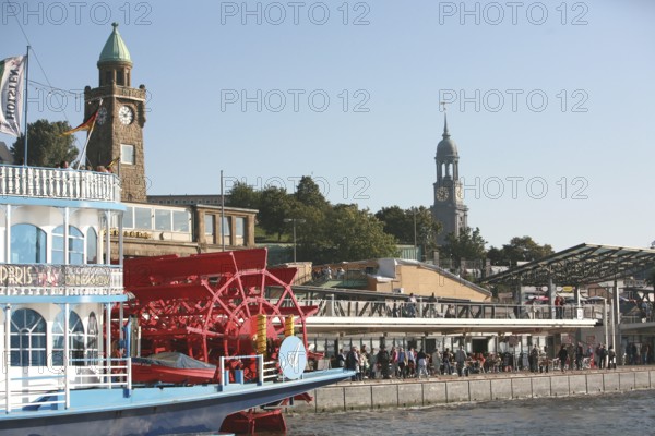Paddle steamer, harbour, Hamburg, Germany