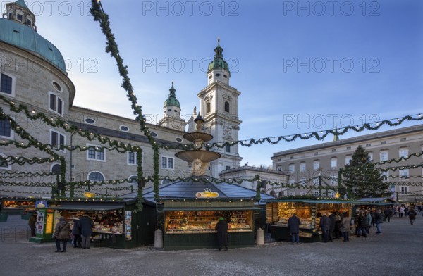 Advent season, Salzburg Christindlmarkt am Dom and Residenzplatz, Salzburg, Austria