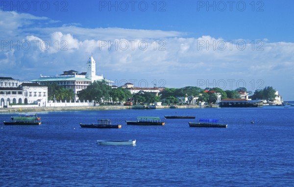 Boats off Zanzibar Town, Zanzibar, Tanzania, Africa, June 2000, vintage, retro, old, historic