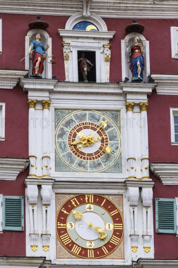 Clock at the old town hall, city of Esslingen, district of Esslingen, Baden-WÃ¼rttemberg, Germany