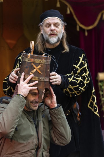 Alchemist, medieval clothing, medieval market, city of Esslingen, district of Esslingen, Baden-WÃ¼rttemberg, Germany