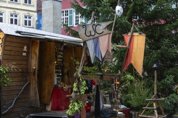 Latrine (WC), medieval market, city of Esslingen, district of Esslingen, Baden-WÃ¼rttemberg, Germany