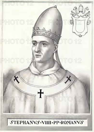 Stephen IX (X), previously Frederick of Montecassino OSB, originally Frederick of Lorraine (born around 1020 in Lorraine, died 29 March 1058 in Florence), reigned as Pope from 3 August 1057 until his death, Historical, authentic, digitally restored reproduction from a 19th century original, Record date not stated