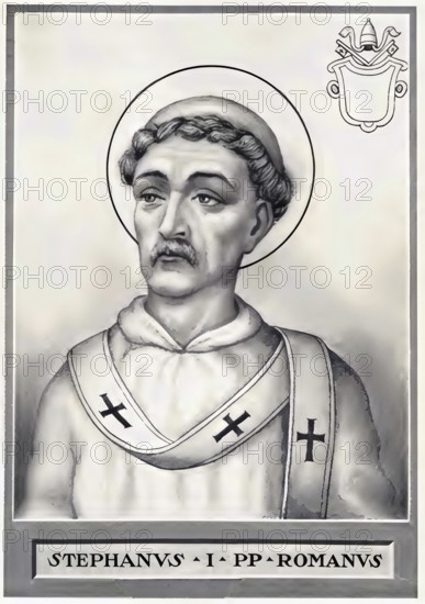 Stephen I, also Saint Stephen, (died 2 August 257) was Bishop of Rome from 12 May 254 until his death, Historical, authentic, digitally restored reproduction from a 19th century original, Record date not stated