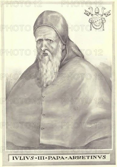 Julius III (born 10 September 1487 as Giovanni Maria Ciocchi Del Monte in Rome, died 23 March 1555 in Rome) was Pope of the Catholic Church from 7 February 1550 to 23 March 1555, Historical, authentic, digitally restored reproduction from a 19th century original, Record date not stated