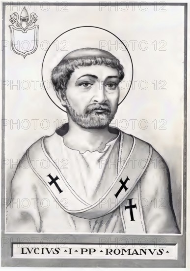 Lucius I (born in Rome, died 5 March 254) was Bishop of Rome for eight months (25 June 253 until his death), Historical, authentic, digitally restored reproduction from a 19th century original, Record date not stated