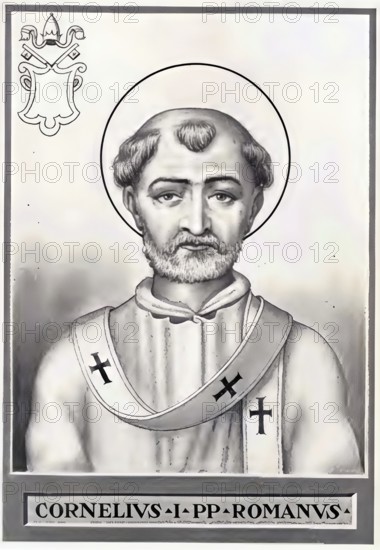 Cornelius (died June 253 in Centumcellae, today Civitavecchia, Italy) was Bishop of Rome (Pope) from March 251 to June 253. He is honoured as a saint in the Roman Catholic Church, Historical, authentic, digitally restored reproduction from a 19th century original, Record date not stated