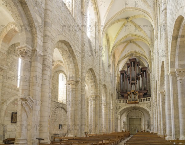 Organ in the Abbey of Fleury (Benedictines), Saint-Benoît-sur-Loire, Département Loiret, France