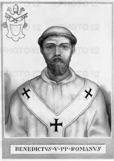 Benedict V (born in Rome, died 4 July 965 or 966 in Hamburg) was Pope of the Catholic Church from 22 May to 23 June 964, Historical, authentic, digitally restored reproduction from a 19th century original, Record date not stated