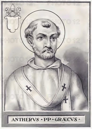 Anterus (also Anteros, died 3 January 236 in Rome) was Bishop of Rome from 235 to 236, Historical, authentic, digitally restored reproduction from a 19th century original, Record date not stated