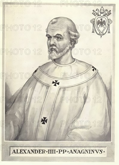 Alexander IV, originally Rainald Count of Segni, also Rinaldo Conti, (born around 1199 in Anagni, died 25 May 1261 in Viterbo) was Pope from 12 December 1254 to 25 May 1261, Historical, authentic, digitally restored reproduction from a 19th century original, Record date not stated