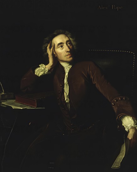 Alexander Pope (born 21 May 1688 in London, died 30 May 1744 in Twickenham, now part of London) was an English poet, translator and writer of classicism in the early period of the Enlightenment, Historical, authentic, digitally restored reproduction from a 19th century original, Record date not stated