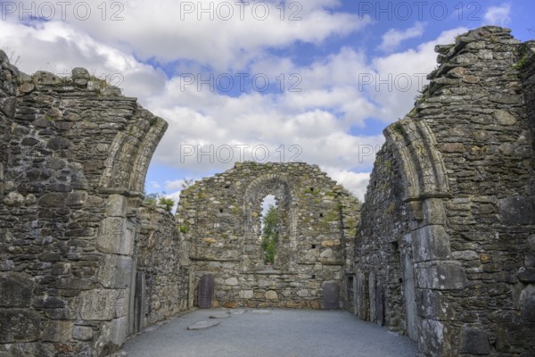 Glendalough Cathedral Ruins, Wicklow Mountains National Park, Brockagh, County Wicklow, Ireland