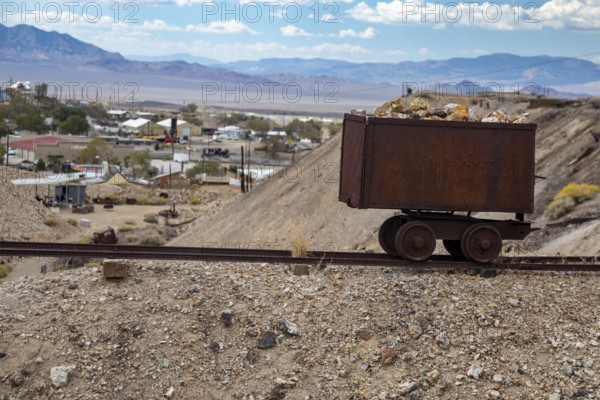 Tonopah, Nevada - The Tonopah Historic Mining Park. Mining began here in 1900 with the discovery of silver, and continued until 1948. Tourists now explore the 113-acre site, which is operated by a nonprofit foundation