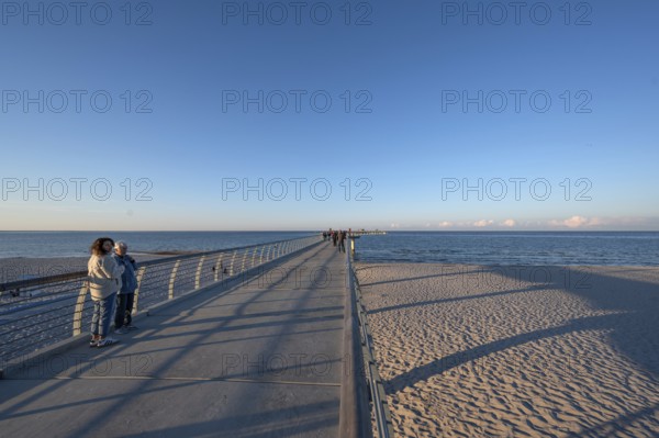 New 720-meter long pier in Prerow opened since October 2024, Prerow, DarÃŸ, Mecklenburg-Western Pomerania, Germany