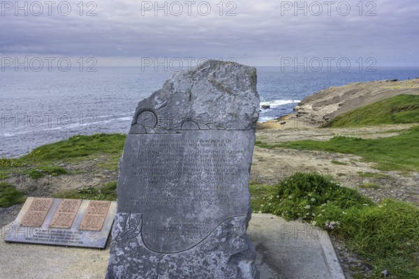 Memorial stone for ocean rowers who died, Kilkee, County Clare, Ireland