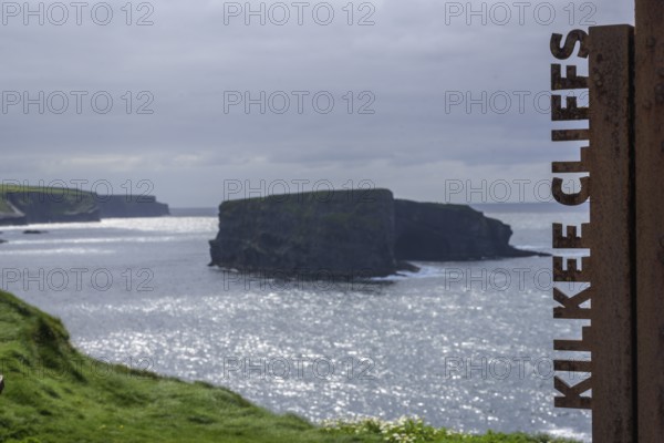 Wild Atlantic way sign for Kilkee Cliffs, Kilkee, County Clare, Ireland