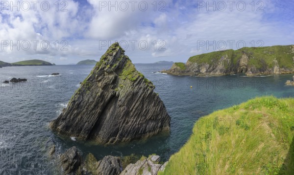 Rocks and cliffs at Dunquin pier, Ballyickeen Commons, Dunquin, Kerry, Ireland