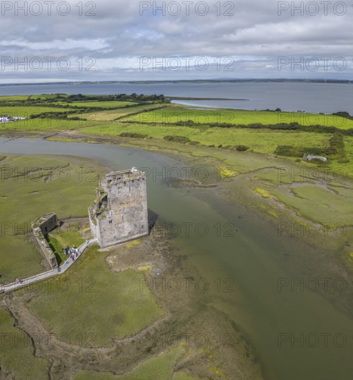 Aerial view of Carrigafoyle Castle, Carrig, Kerry, Ireland