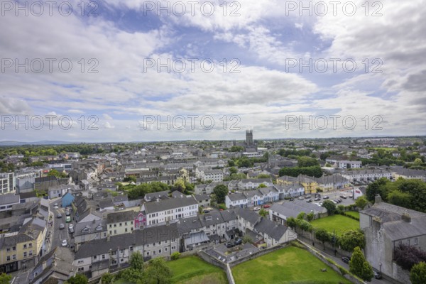 View of the village from the round tower, St. Canice's Cathedral, Kilkenny, County Kilkenny, Ireland