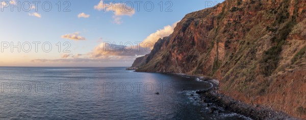 Aerial view of cliffs near Jardim do Mar, Madeira, Portugal