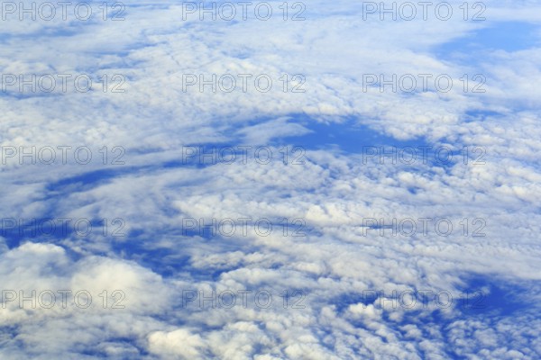 View of cloud cover, Cumulus, Norwegian European Sea, Atlantic, Iceland