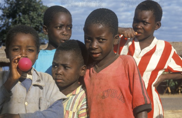 Little boys posing for camera, Salima, Malawi, Africa, June 2000, vintage, retro, old, historic