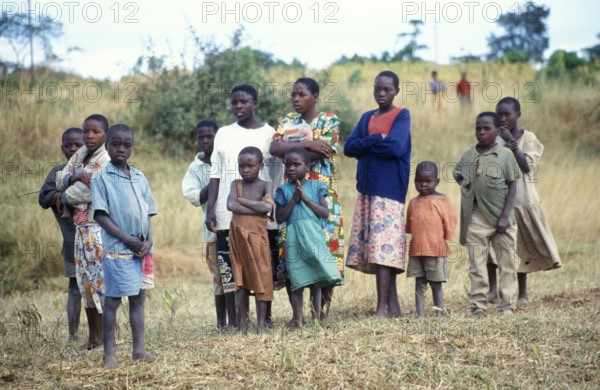 People, children, boys, girls, Bwangu Mzimba, Malawi, Africa, June 2000, vintage, retro, old, historical