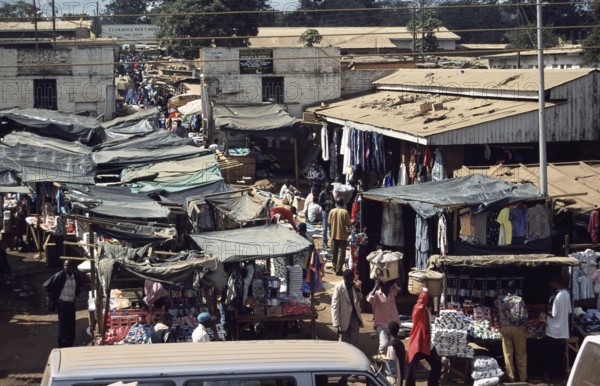 People, market, marketplace, Lilongwe, Malawi, Africa, June 2000, vintage, retro, old, historic
