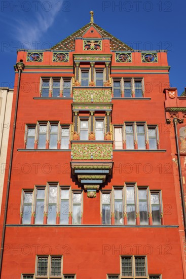 Exterior view of Red Town Hall, Market Square, Basel
