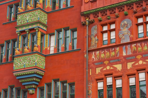 Exterior view of Red Town Hall, Market Square, Basel