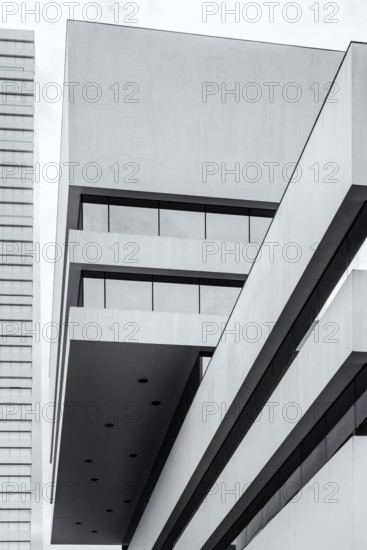 Modern office architecture, black and white, Basel