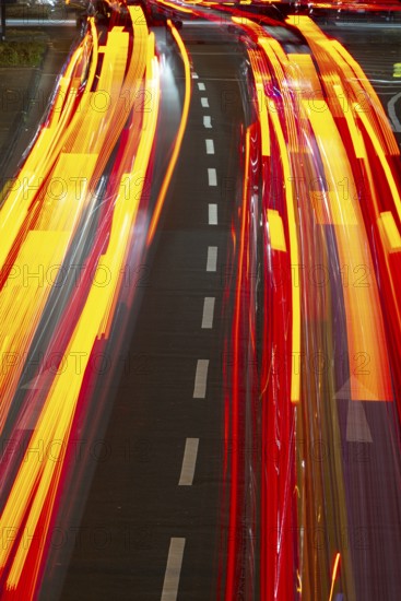 Rote RÃ¼ckleuchten, Rush Hour, RheinuferstraÃŸe, Cologne, Rhineland, North Rhine-Westphalia, Germany