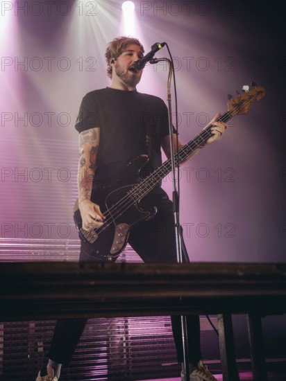 Bass player Pascal Theisen from Emil Bulls live on X-Mas Bash Tour 2025 at Huxley's New World in Berlin on 05.12.2025