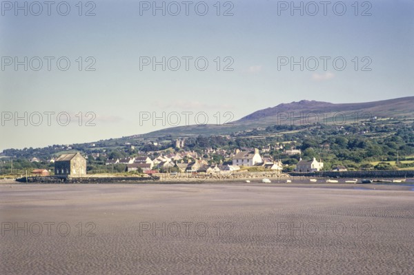 Parrog across River Nevern, Newport, Pembrokeshire Coast national park, Wales, UK 16 July 1971 Mynydd Carningli